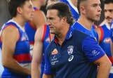 Coach Luke Beveridge is under fire because of the Bulldogs' disappointing start to the season. (Morgan Hancock/AAP PHOTOS)