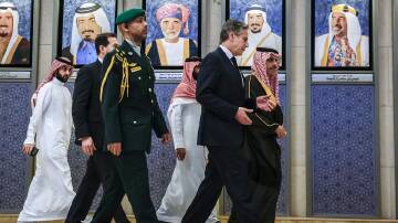 US Secretary of State Antony Blinken is in Saudi Arabia as part of the latest Gaza diplomacy push. (AP PHOTO)