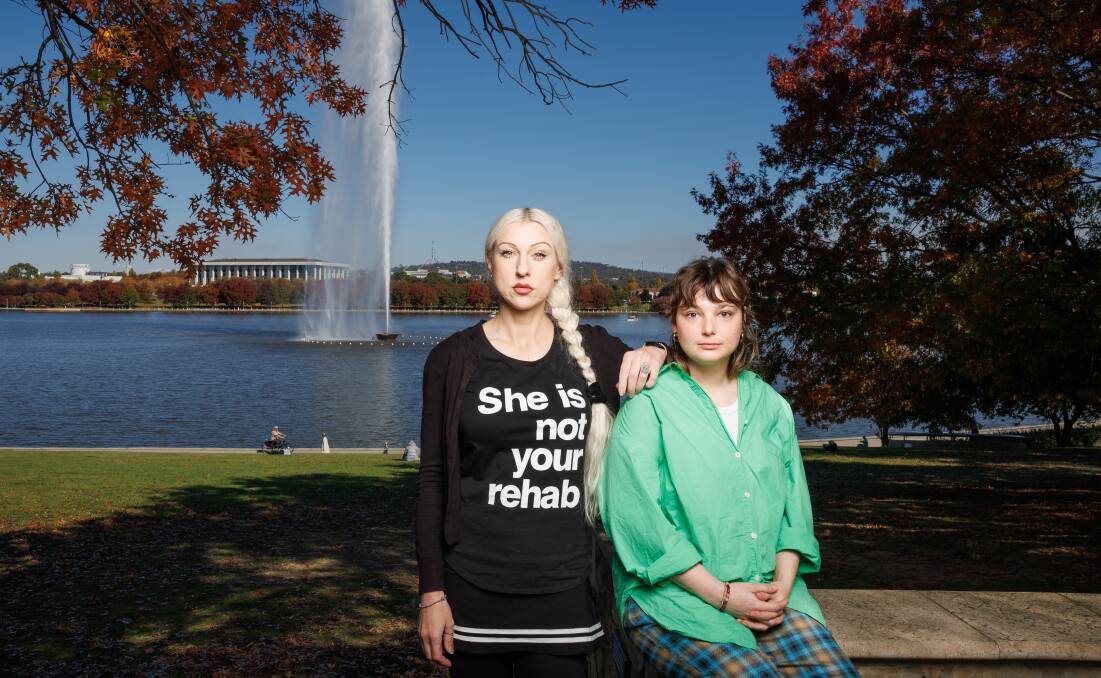 Organisers of the Canberra rally Sandra Rajic and Jessica Heller want the government to take violence against women more seriously. Picture by Sitthixay Ditthavong