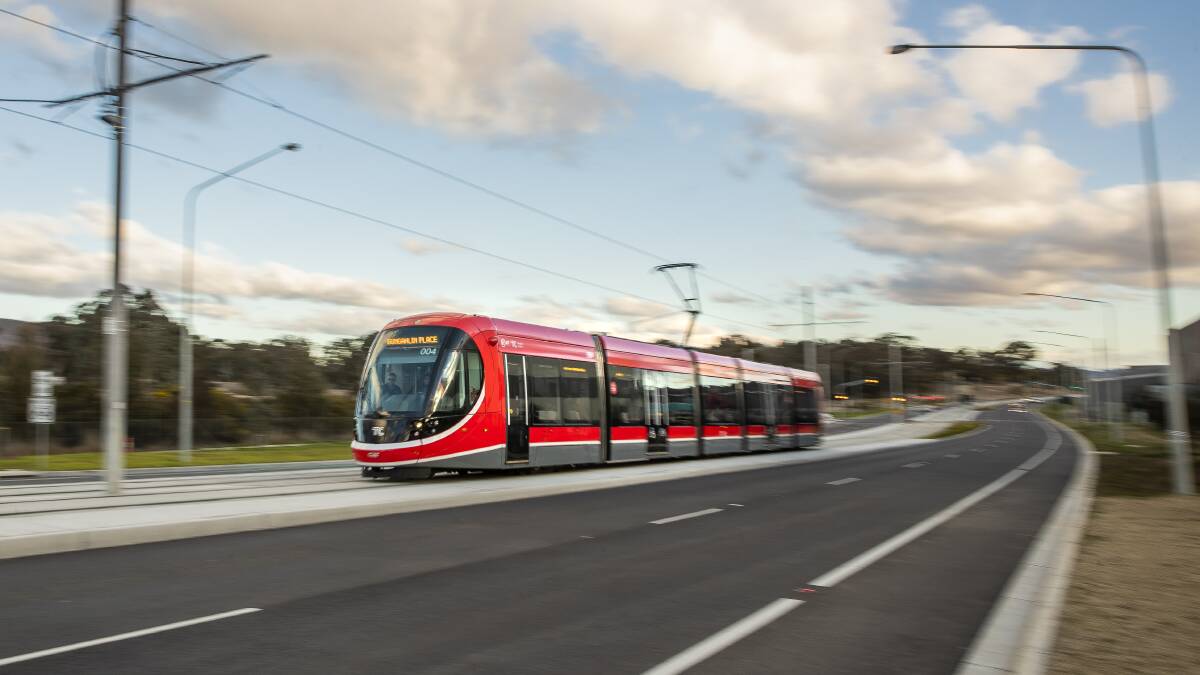 There has been no evidence found of cracking on Canberra's most-travelled light rail vehicle after a detailed inspection. Picture: Sitthixay Ditthavong