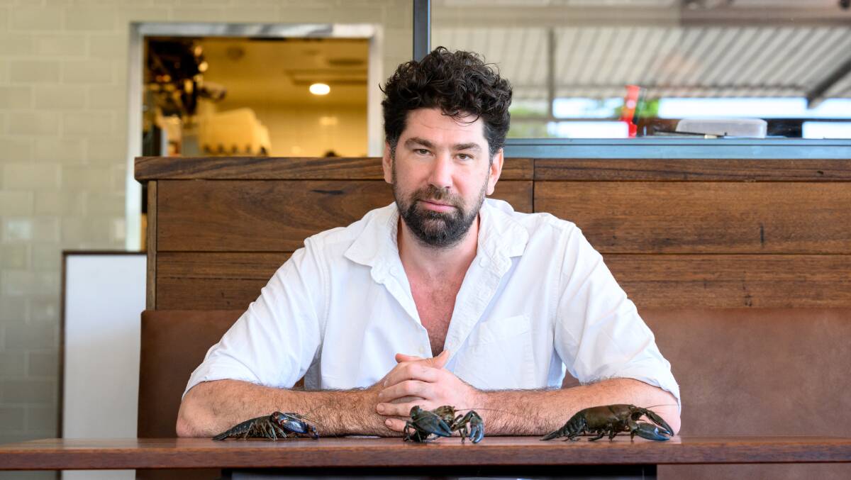 Onzieme chef Louis Couttoupes with yabbies. Picture by Sitthixay Ditthavong