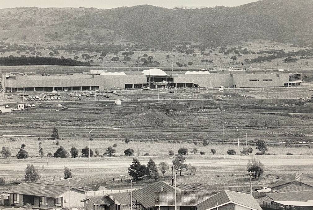 If you lived up high in Wanniassa, you could see the Hyperdome being built in the mid-80s.Photo: Canberra Times archive
