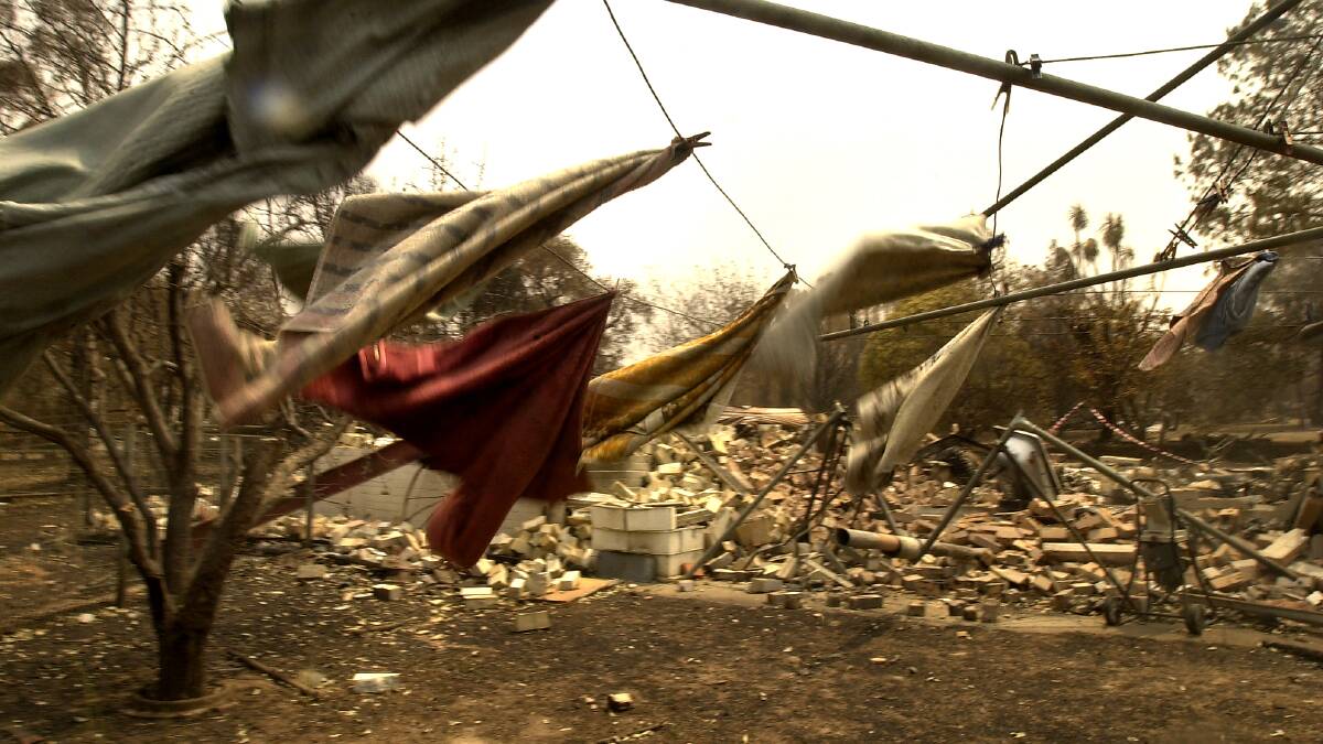 An abandoned clothesline in Duffy in the wake of the 2003 bushfires. Picture: Richard Briggs/Canberra Times archives