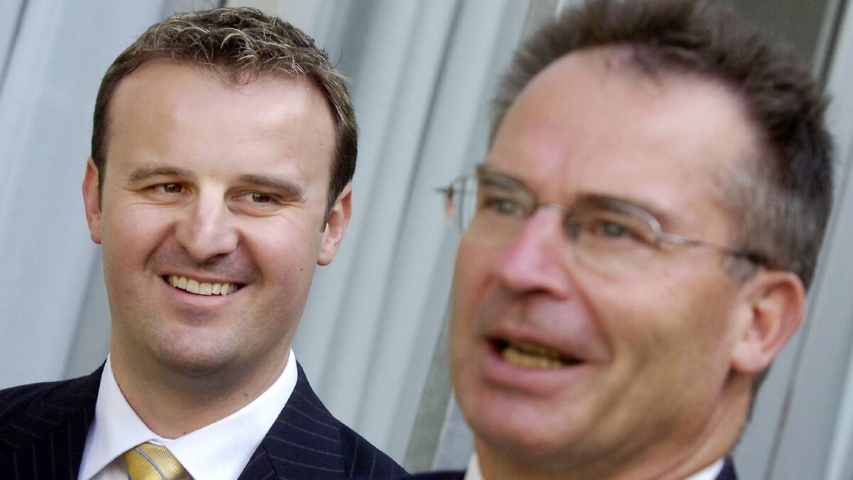 Andrew Barr and Jon Stanhope in 2006. Picture: Martin Jones.