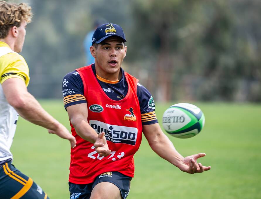 Rookie chance: Noah Lolesio will get first shot at wearing the Brumbies' No. 10 jersey. Picture: Karleen Minney.