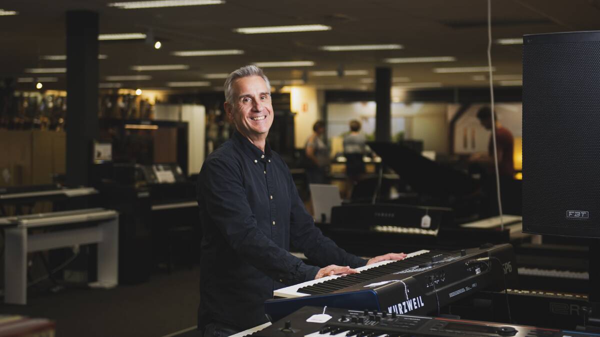 Managing director of Better Music Greg Soulsby has seen a spike in trade over the last month as people try out new instruments in their spare time. Picture: Dion Georgopoulos