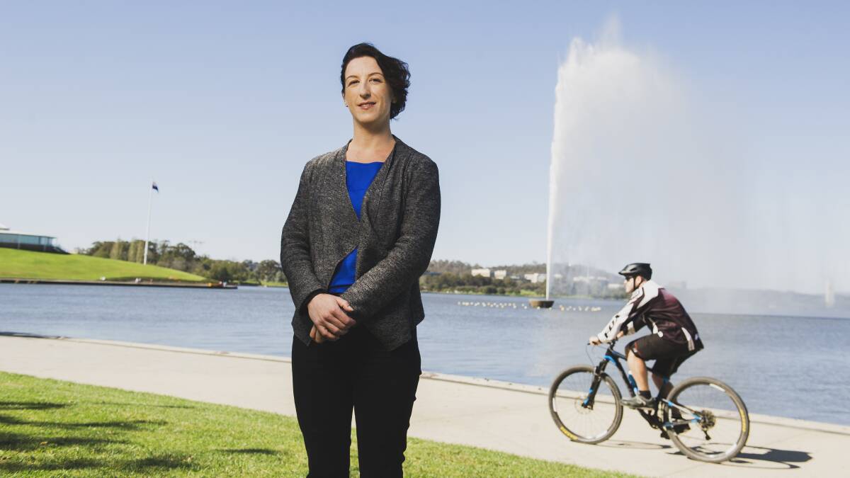 Director of Canberra Town Planning Nichelle Jackson at Lake Burley Griffin. Picture: Dion Georgopoulos 