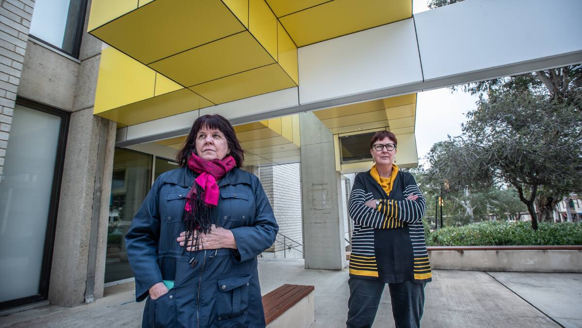 UC College staff members Carol Drew (left) and Megan Lee have been told there will be job losses in the fallout from the coronavirus pandemic. Picture: Karleen Minney