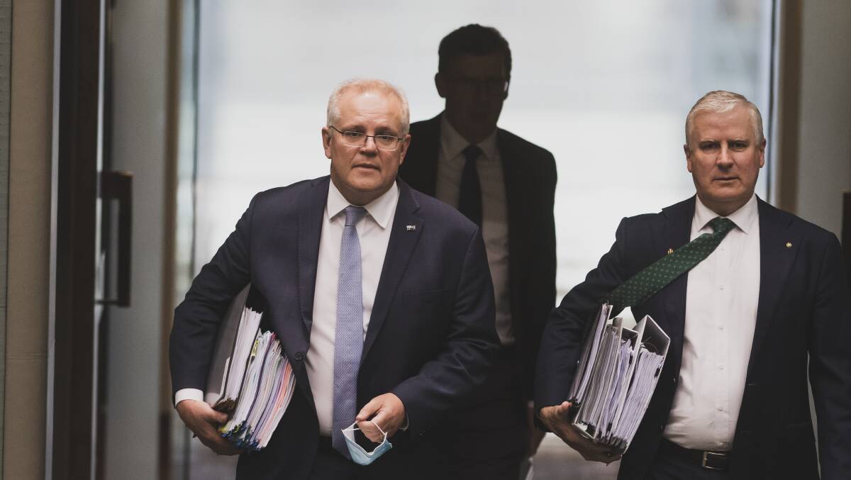 Scott Morrison and Michael McCormack need to eject the dead wood from the government's ranks, a reader says. Picture: Dion Georgopoulos