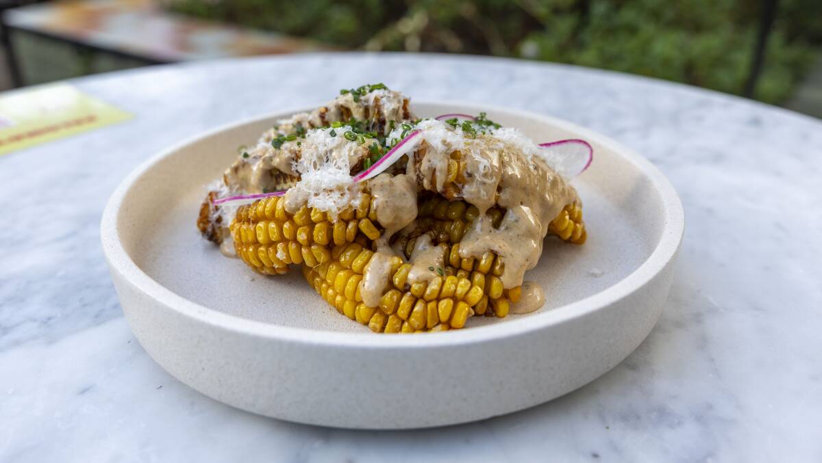 Twice cooked corn ribs with chipotle crema. Picture by Gary Ramage