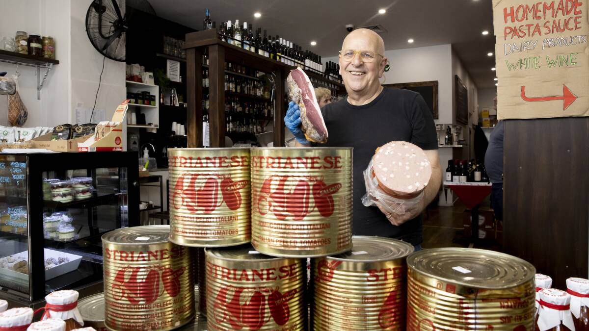 Tony Lo Terzo has turned his Italian restaurant in Braddon over to deli products, takeaway and fresh produce. He is unsure whether he meets the criteria for the new JobKeeper scheme. Picture: Sitthixay Ditthavong