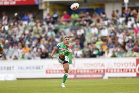 Raiders halfback Jamal Fogarty is leading the NRL for kick metres. Picture by Keegan Carroll