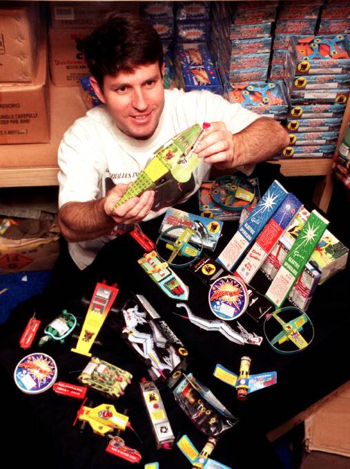 Firework sales, such as these marketed for children in 1999, were a big part of Fyshwick before the practice was made illegal. Photo: Peter Welles