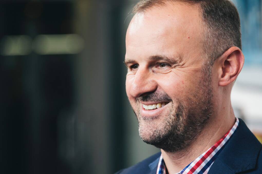 ACT Chief Minister Andrew Barr. A bill that will allow overseas same-sex unions to be automatically recognised is expected to pass the ACT parliament. Photo: Rohan Thomson