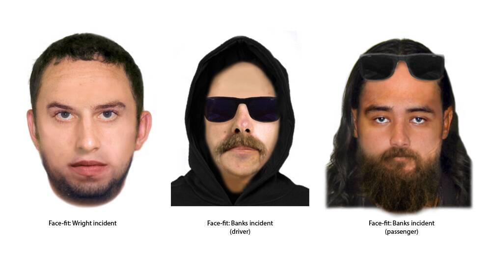 ACT Policing has released face fit images of suspects in recent child approach incidents across Canberra. Photo: ACT Policing