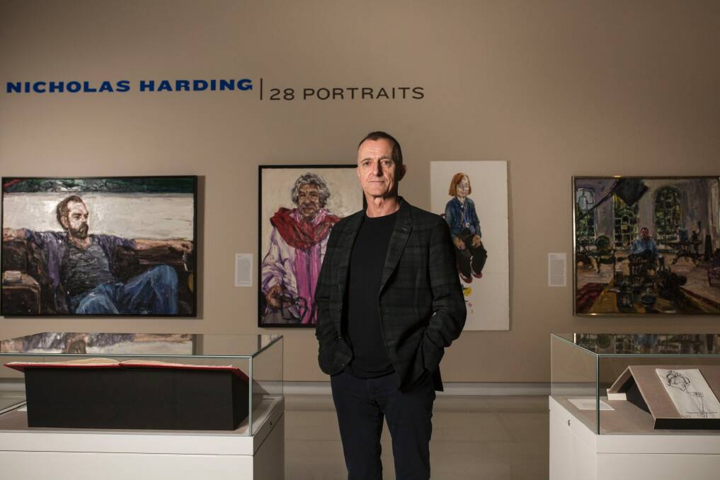 Artist Nicholas Harding at his exhibition at the National Portrait Gallery, Nicholas Harding: 28 Portraits. Photo: Jamila Toderas