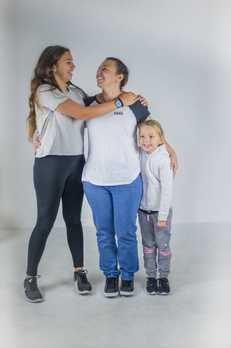 Kate's daughters Charlee, 14, and Misty, 6, have 'been with me every step. And we had some shocking days, but also lots of amazing days'. Photo: Karleen Minney