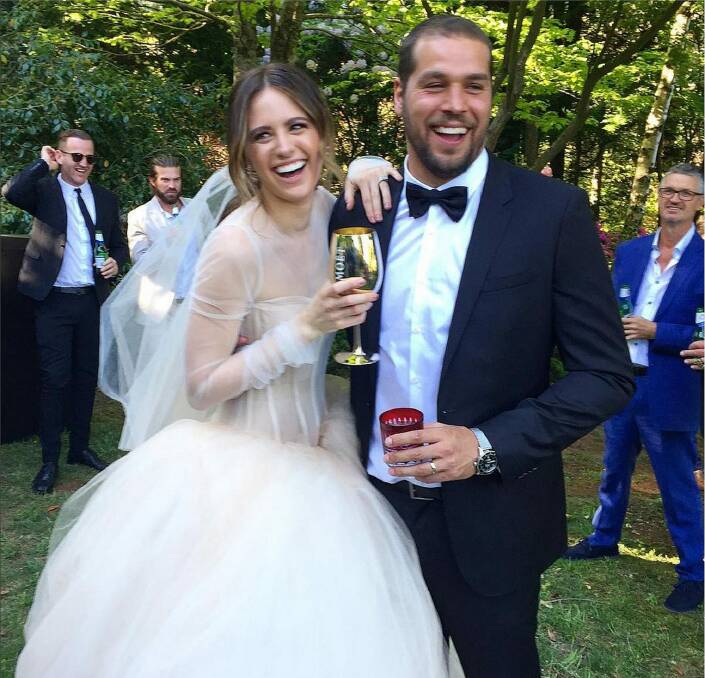 'Mr & Mrs Franklin': Jesinta Campbell and Lance 'Buddy' Franklin were recently married in a private ceremony. Photo: Mark Gevans/Instagram