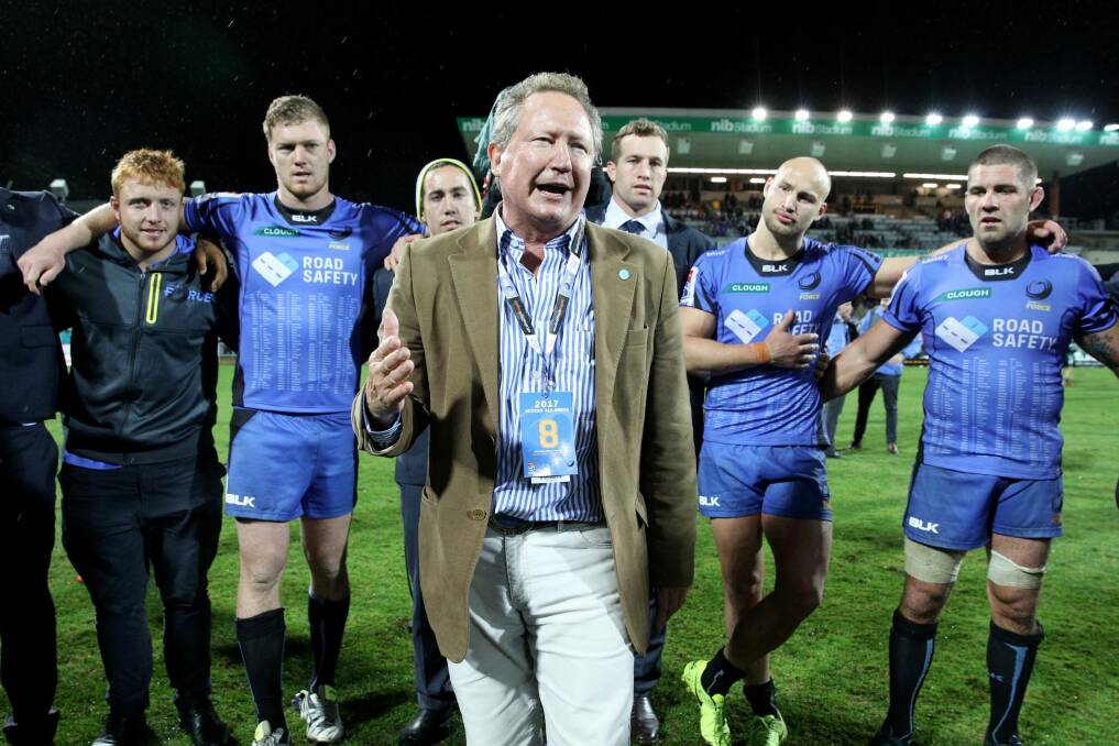 Andrew Forrest had vowed to save the Western Force, but the ARU has cut the team. Photo: Richard Wainwright