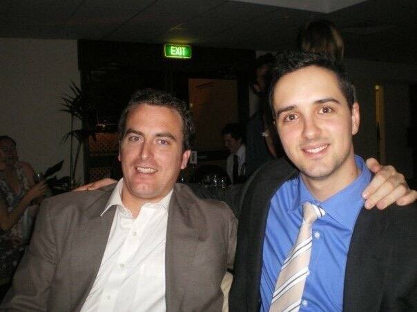 An old family photo of Canberra's Michael Williams with his cousin and race caller Anthony Manton. Photo: Supplied