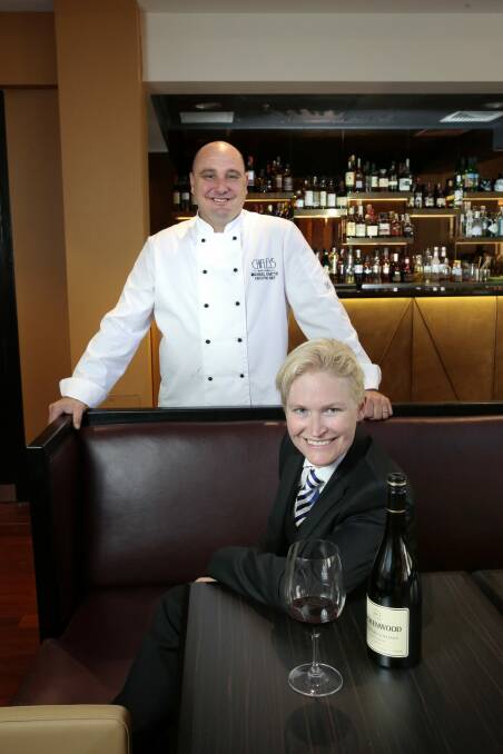 Chef Mick Chatto and sommelier Catherine Sharland in the new Chifley's Bar and Grill at the Hotel Kurrajong. Photo: Jeffrey Chan