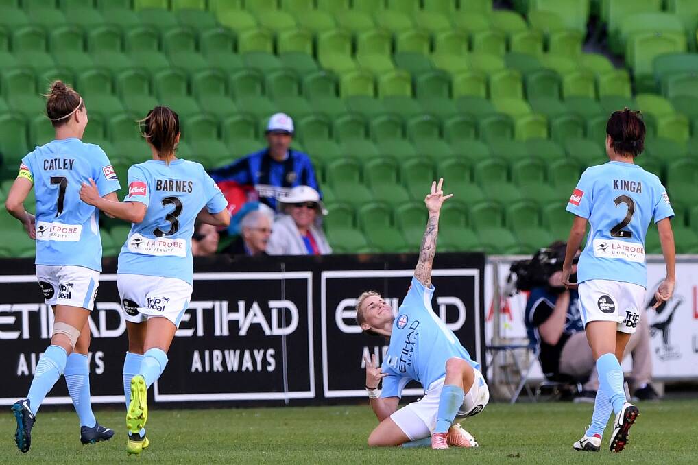 Jess Fishlock scored a double against Canberra United. Photo: AAP