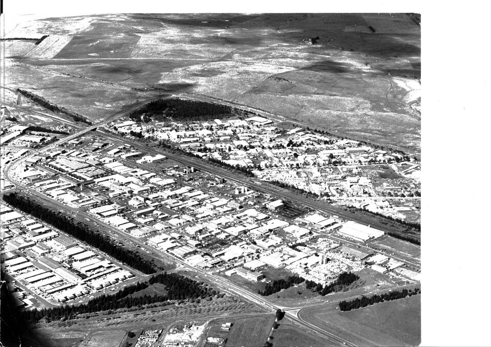 An aerial shot of a growing Fyshwick in 1974. Photo: Fairfax Media