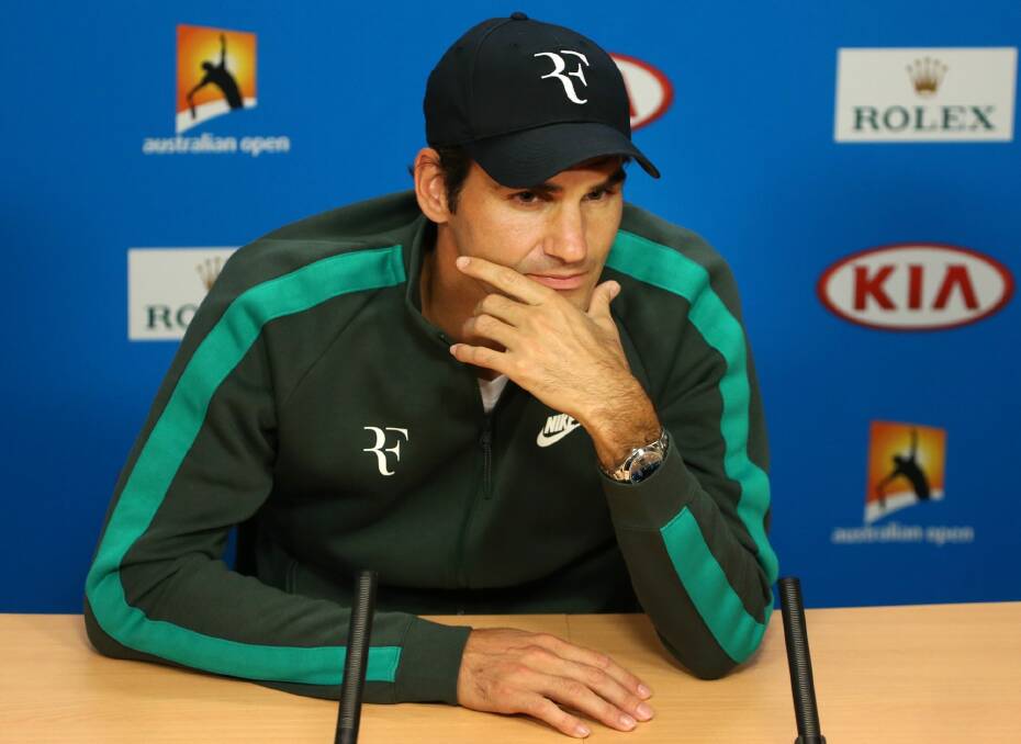 Roger Federer during a press conference. Photo: AP