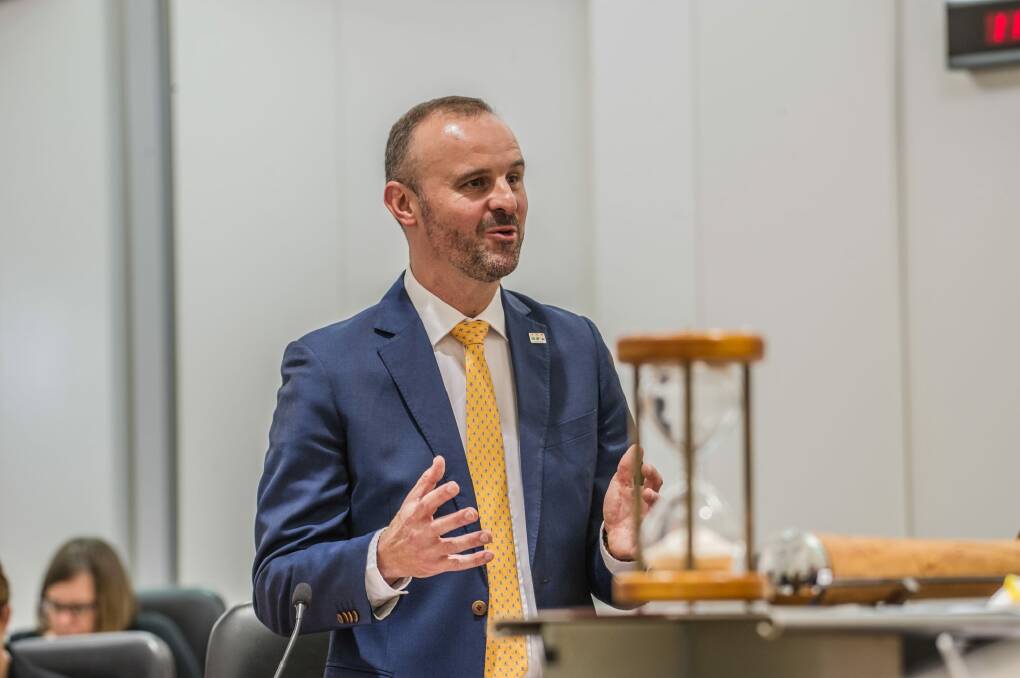 Chief Minister Andrew Barr in question time on Tuesday.  Photo: Karleen Minney