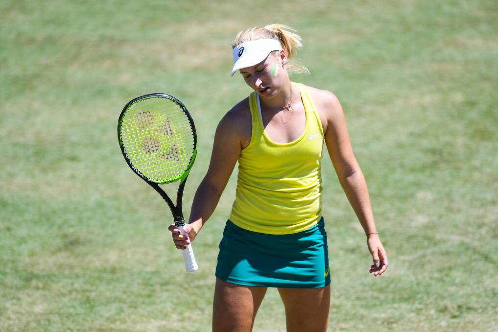 Daria Gavrilova shows her disappointment during Sunday's loss. Photo: AAP
