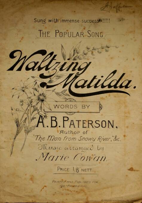 A first edition Waltzing Matilda sheet music. Photo: Steven Siewert