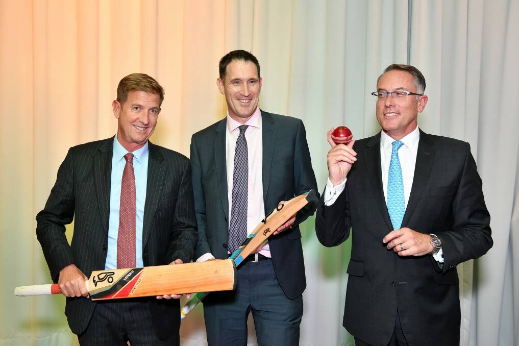 Tim Worner, James Sutherland and Patrick Delany are the big winners from the cricket rights deal. Photo: AAP