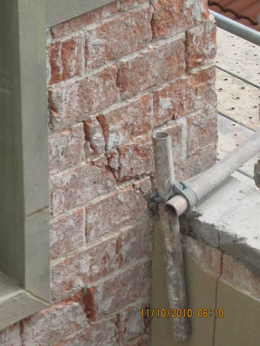 Damage alleged to have been caused by defective building work at the Lagani apartment complex in Braddon.</p>