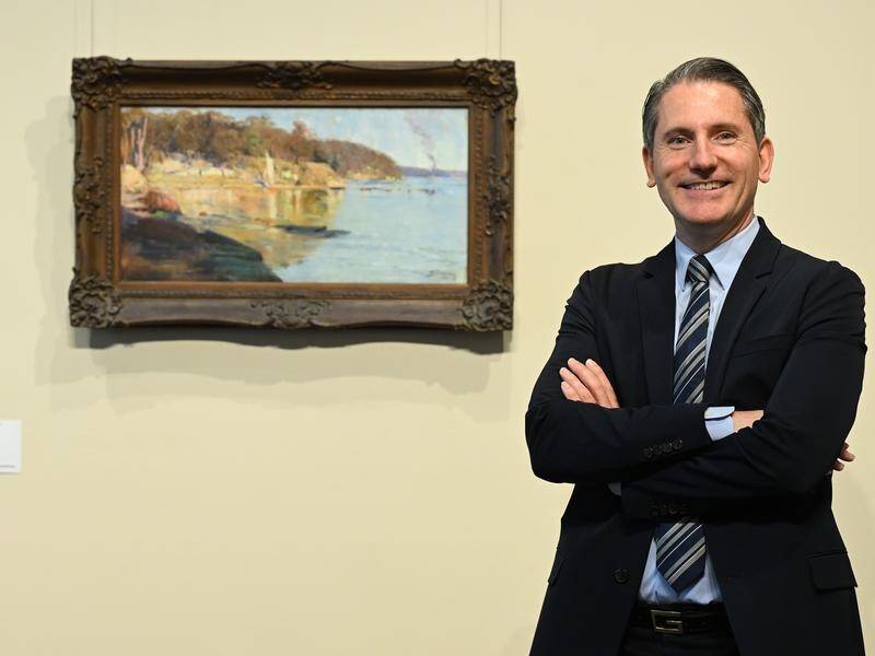 Smith and Singer's Geoffrey Smith billed the painting as a highly significant Streeton work. (James Ross/AAP PHOTOS)