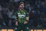 Shaheen Shah Afridi celebrates the wicket of Ish Sodhi in his match-winning Pakistan spell. (AP PHOTO)