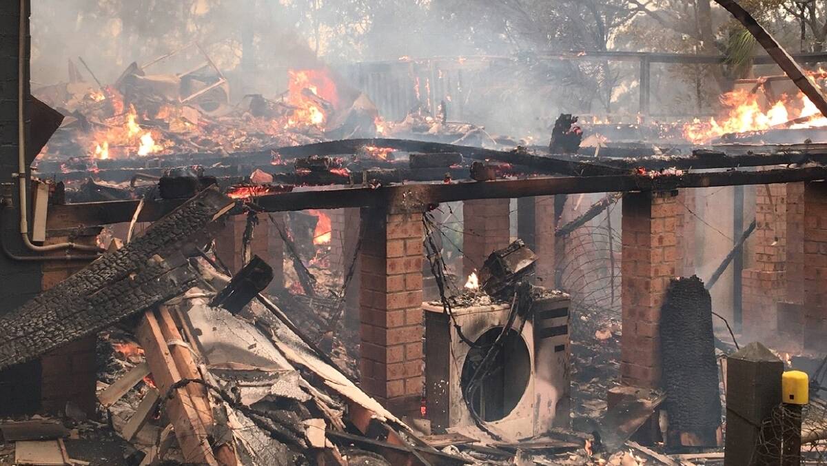 Nick Hopkins and Heike Sutherland's Malua Bay home was destroyed in the New Year's Eve fires. Picture: Supplied