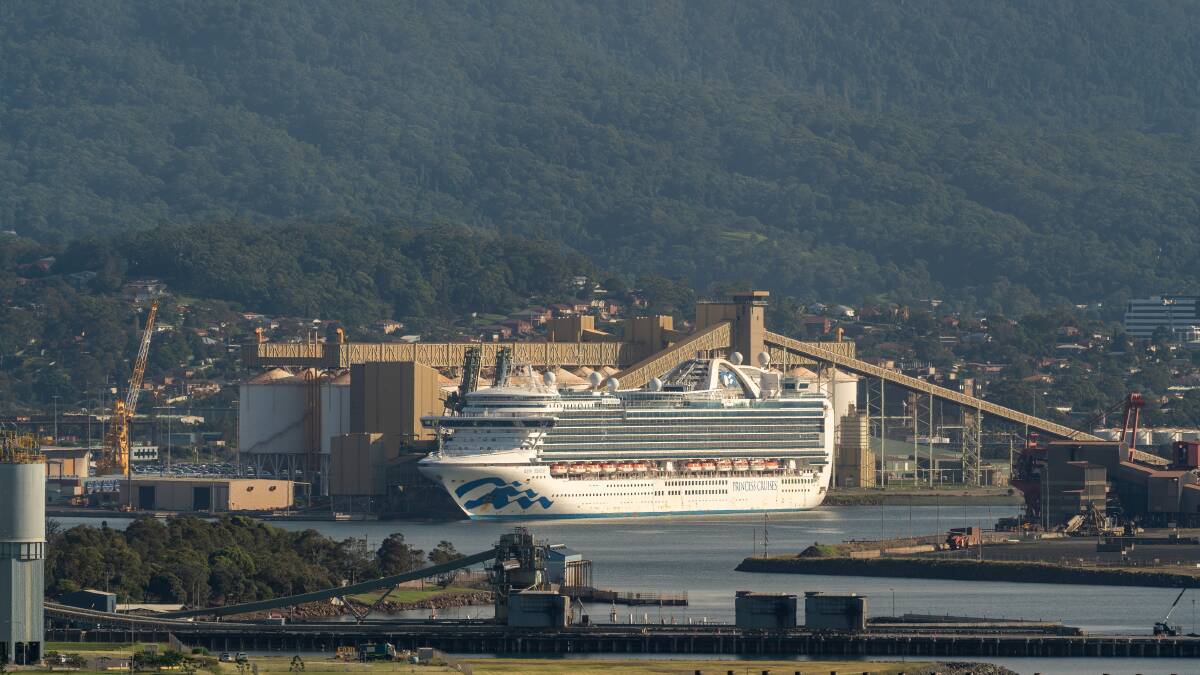 The Ruby Princess where it is currently docked at Port Kembla, NSW. Picture: Shutterstock