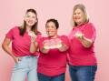 Canberra mum Sam James-Cullen, centre, is starring in this year's Bakers Delight Pink Bun campaign. Picture supplied