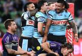 The Sharks have snapped a losing streak in Melbourne in a top-of-the-ladder NRL battle. (Joel Carrett/AAP PHOTOS)