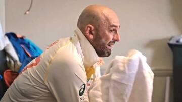 Nathan Lyon breaks down during the Ashes. Picture Prime Video