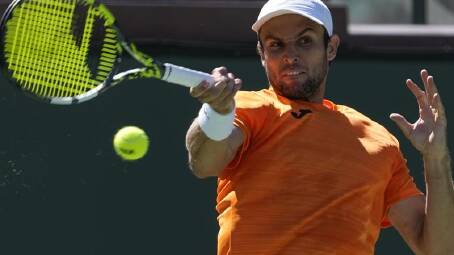 Aleksandar Vukic has enjoyed a welcome boost with a first-round win at the Italian Open. (AP PHOTO)