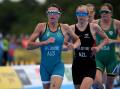 Natalie Van Coevorden will be aiming to clinch an Olympic place at Japan's world series triathlon. (Dean Lewins/AAP PHOTOS)
