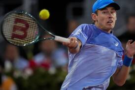 Alex de Minaur, the only Aussie left in the Italian Open singles, has reached the third round. (AP PHOTO)