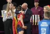 Luis Rubiales kisses Spain captain Aitana Bonmati following 2023's World Cup final in Sydney. (AP PHOTO)