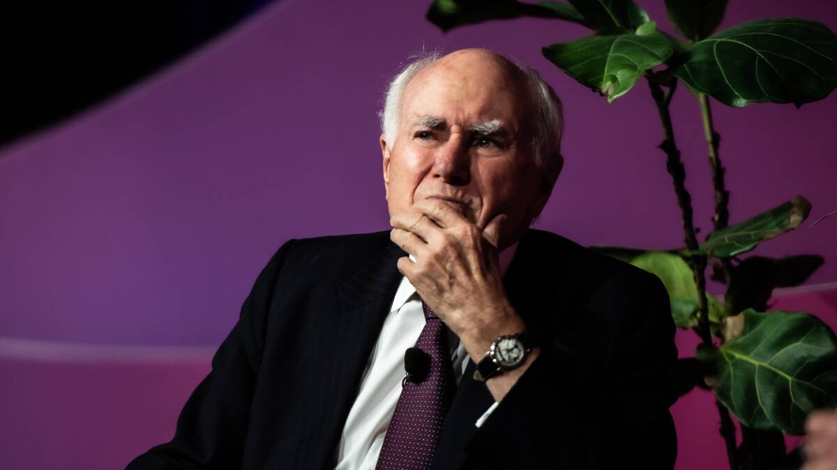 Former prime minister John Howard at the Australian Cyber Conference in Canberra on Tuesday. Picture by Karleen Minney