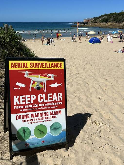 A shark was sighted by aerial surveillance at Tathra Beach on January 9, 2023. Picture by Darryl Butler 