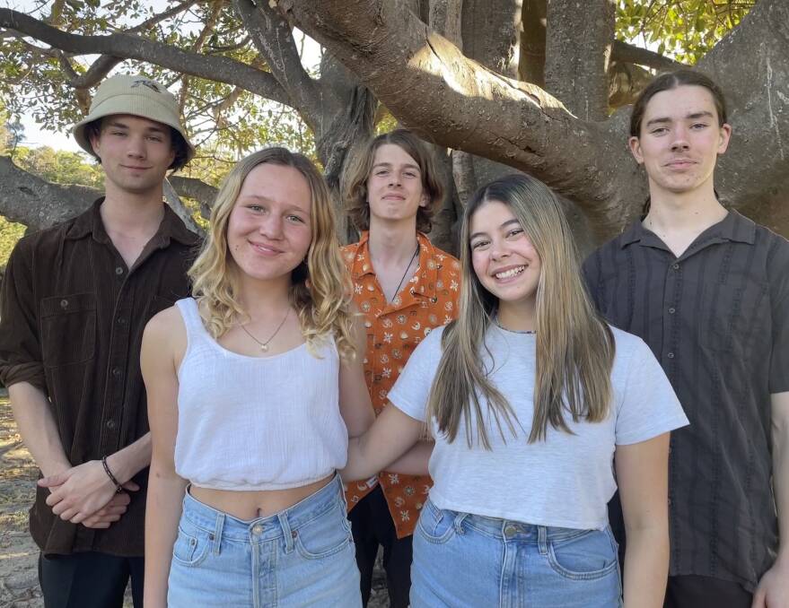 Meet Minimum Wage band members - Left to right: Evan Williamson, Finn Stone, Harry Haggar and in front Amber Bright and Alexis Gill. Picture by Amandine Ahrens 