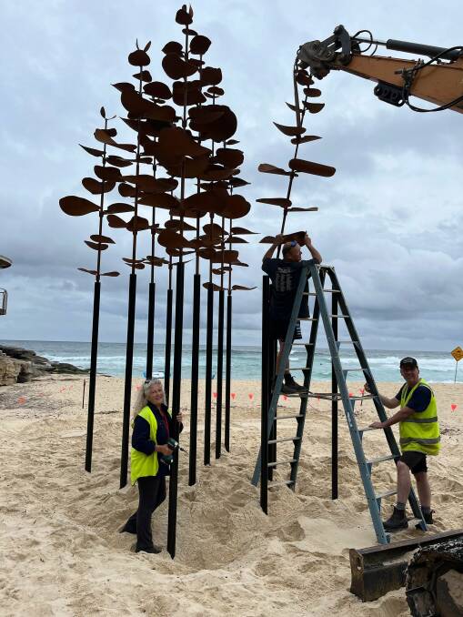 Jen's sculpture is inspired by blue gum trees and new regrowth on native Australian gums following the black summer bushfires. Picture supplied 