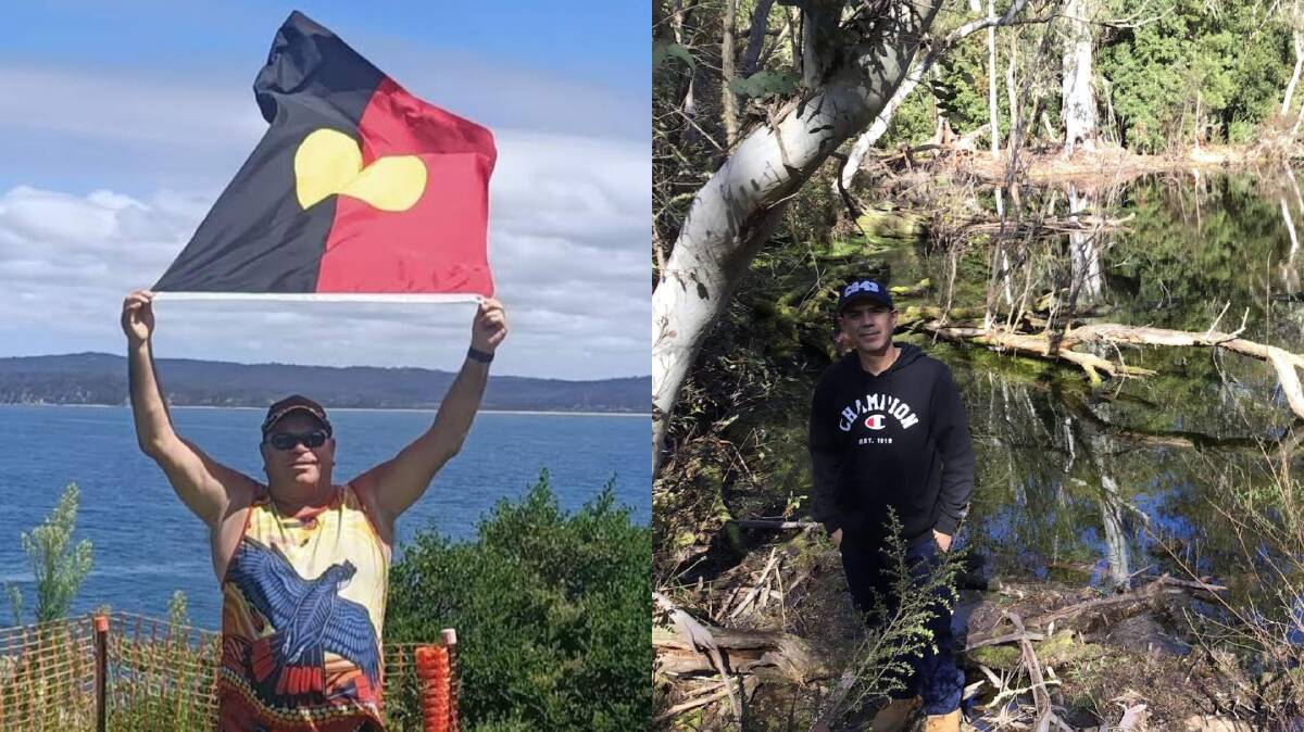 Thaua man Steven Holmes and Thaua Bidwell man Phillip Stewart are among a group of traditional owners who have been critical of the new name of Far South Coast Beowa National Park. They have also expressed concern about the NSW National Parks and Wildlife Service consultation process during the renaming. Pictures supplied 