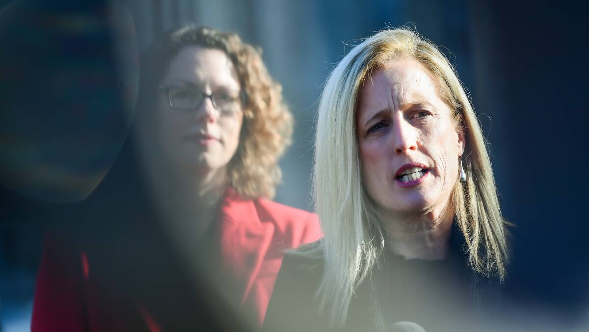 Senator Katy Gallagher and Canberra MP Alicia Payne. Picture by Karleen Minney